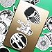 Stickers for Water Bottles Big 50-Pack Cute Cartoon Aesthetic Trendy Stickers for Teens,Girls,Kids Perfect for Waterbottle Laptop Phone Travel Extra Durable 100% Vinyl (Black & White)