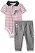 Calvin Klein Baby-Boys Bodysuit and French Terry Pants, Gray, 12 Months