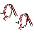 2Pair Banana Plug Multimeter Probe Pen Testing Connecting Cable Stick 2.6Ft 1000V Black Red for Digital Multimeter Meter Multi Tester Lead Wire Voltmeter