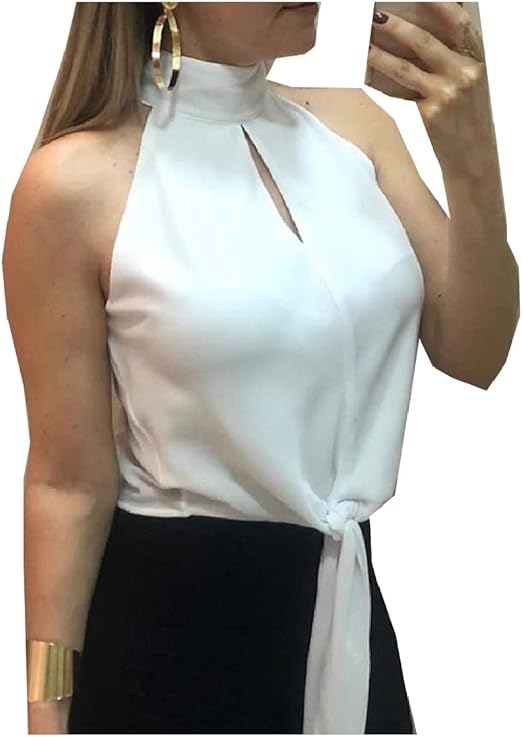 outfit blusa blanca cuello de tortuga