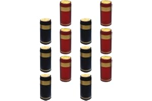Lurrose 200Pcs PVC Heat Shrink Caps for Wine Bottles Burgundy and Ebony Gold-Edged Bottle Covers Shrink Tops