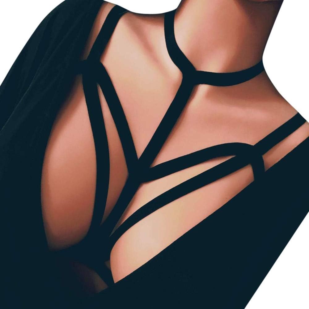 Sexy Pajamas for Women, ALOVEMO Alluring Women Harness Bra Elastic Cage Bra Strappy Hollow Out Bra Bustier
