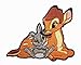 Walt Disney Bambi & Thumper Rabbit Embroidered Iron On Applique Patch