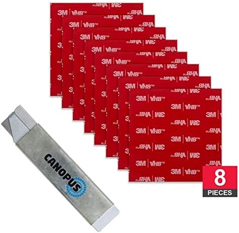 CANOPUS Double Sided Pads Heavy Duty 76mm x 76mm, 8-PCs, Waterproof Number Plate Sticky Pads, Ideal for Home Office Decor, Black