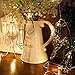 OMIKA 20 LED Rose Gold Geometric Fairy Lights - USB & Battery Powered, Boho Metal Cage Bedroom String Lights for Wedding Decorations Party Indoor Patio Camping Wall Decor, 10 Ft/3m