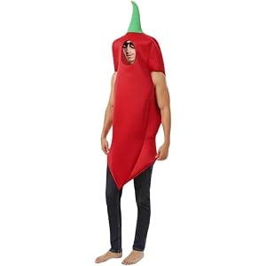 Amagogo Chili Costume Pepper Outfit Vegetable Suit Bodysuit With Leafy Headpiece Soft Polyester Lightweight Breathable One Pi