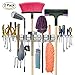 Anybest Broom Holder and Garden Tool Organizer for Rake or Mop Handles with 6 Slots 6 Small Hooks Diameter 1.25 Inches Garage(Gray）)