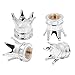 4x Chrome Silver Crown Tire Wheel Air Valve Stem Cap Set For ATV Car Hotrod Ratrod SUV Truck Ford Dodge GMC Toyota Honda Nissan Subaru Cadillac Chevrolet