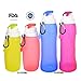 Collapsible Water Bottle Silicone Outdoor Water Canteen BPA Free,FDA Approved Set of 4 Pack Family Set Parents And Children For Travel Trip Camping Cycling Fishing Climbing Sports