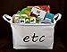 BasketsBinsBoxes White Canvas Cotton Storage Bin for Home Organization. Collapsible and perfect for use in Nurseries,Car Trunks,Shelves,Counter tops,Bathrooms or for Gifting!