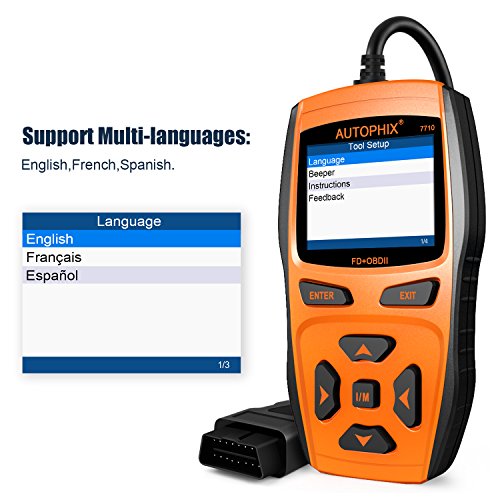 AUTOPHIX Car Code Reader OBD2 Scanner Auto OBDII Scan Tool for Vehicle Checking Engine Light Car Diagnostic Scan Tool- Orange (7710)