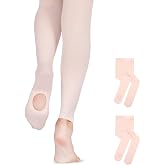 HiDance Girl's Women's Ballet Dance Tights, Ultra Soft Convertible Footed Dance Sockings Ballet Transition Tights
