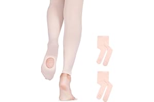 HiDance Girl's Women's Ballet Dance Tights, Ultra Soft Convertible Footed Dance Sockings Ballet Transition Tights