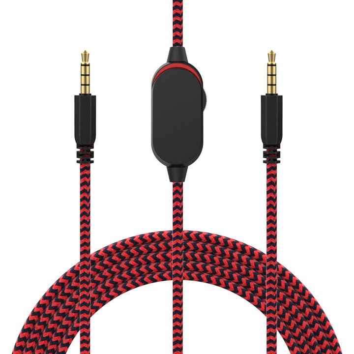 Xivip AW720H Audio Aux Cable,Detachable Gaming Headset Cable Compatible with Alienware AW310H AW510H 988 Alienware Dell Gaming Headset,Inline Mute Switch&Volume Controller(Nylon Braided 4.9ft,Red)