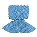 TONGQING Mermaid Tail Blanket, Crochet Knitted Sleeping Bag Sofa Bedding Cozy Blankets for Girls Adults Kids All Season