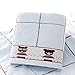 100% Cotton Bath Towel Jacquard Bear Grid Print Stripe Soft Thick Bath Towels Light Blue