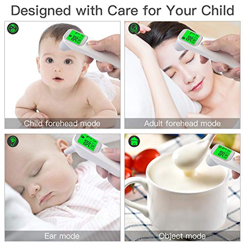 Digital Infrared Thermometer Medical Baby Thermometer for Fever Non Contact Medical Infrared Thermometer Baby Thermometer Forehead and Ear thermometer for kids Adult and Object 4 in 1 with-FDA Approve