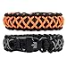 The Friendly Swede Paracord Survival Bracelets - Set of 2 - Easy to Open Clasp (Orange Gun-Metal, for 6.49 inches / 16.5 cm Wrists)