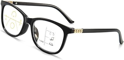 Amazon.com: Gafas de lectura multienfoque progresivas para hombres y  mujeres, sin línea lectores multifocales gafas de lectura de bloqueo de luz  azul, protección 100% UV, vista mejorada, negro 1.0X …: Health \u0026