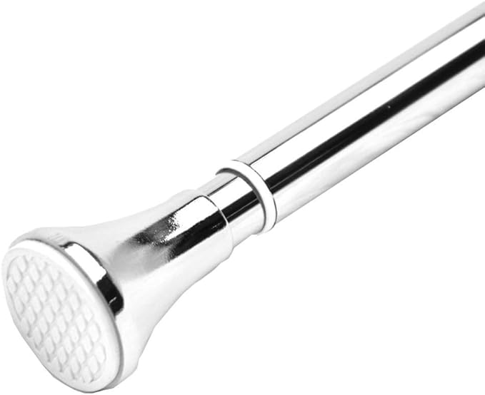 Curtain Pole,Spring Loaded Retractable Curtain Rod,Telescopic Rack,No Perforated/Stainless Steel