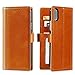 iPulse Journal for iPhone Xs Italian Full Grain Leather Case Handmade Flip Wallet Case for iPhone Xs/iPhone X/iPhone 10 with Magnetic Closure - Cognac