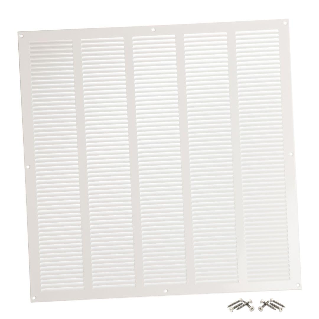Steinberg14 White 500x500mm Metal Air Vent Cover with Insect Mesh - 20x20 inch Ventilation Grille - Air Vent Register for Walls and Ceilings - Ventilation Cover for Outdoor and Indoor