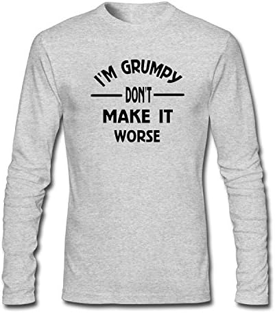 WYLIN Men's I'm Grumpy don't Make It Worse Long Sleeve T-Shirt