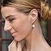EVER FAITH 925 Sterling Silver Elegant Round CZ Prong Setting Dangle Earrings Clear Gold-Tone