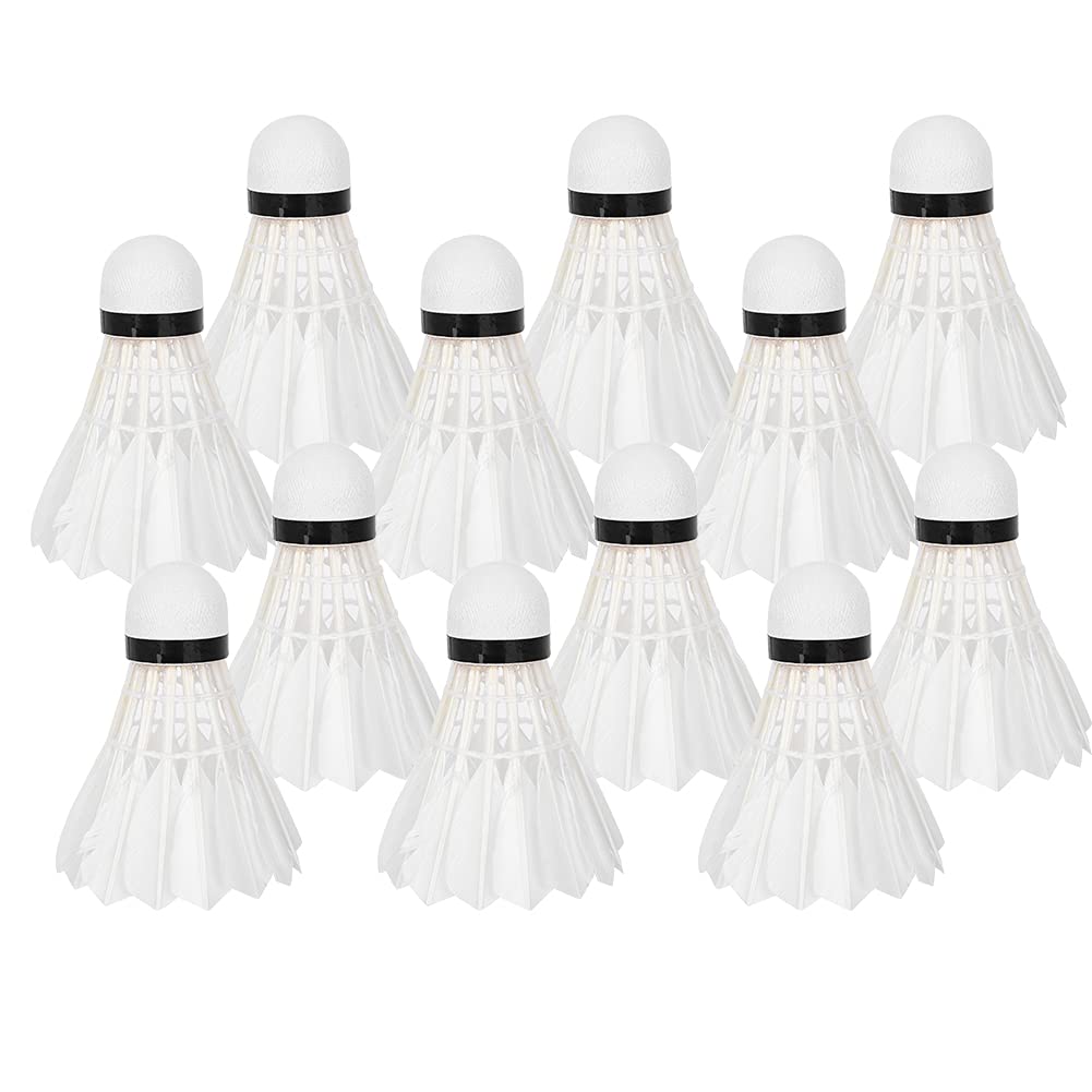 01 02 015 Badminton Balls, Feather Badminton Durable 12pcs Feather Shuttlecocks, for Home
