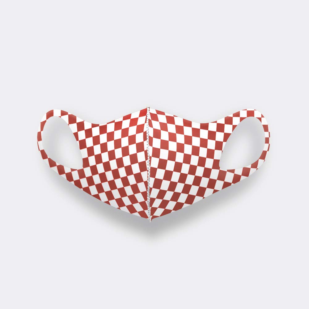 LeMASKA Designer Face Covering (Checker Red, M)