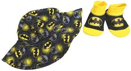 Batman Infant Boys' Swim Hat/Aqua Socks Set -Black 0-12M TRG