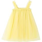 Ncycullo Baby Girl Tutu Dresses Sleeveless Toddler Flower Tulle Dress Princess Soft Pom Sundress