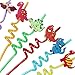 ALBABE Dinosaur Party Drinking Plastic 24pcs Straws - Dinosaur Party Supplies Reusable for kids Birthday Decorations,Dino Party Decorations