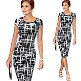 BeautyVan Pencil Mini Dress, Fashion Charming Waist Design Thin Women Bandage Short Sleeve Party Sexy Cocktail Pencil Mini Dress，Multiple Colors Available (M, Black ~1)