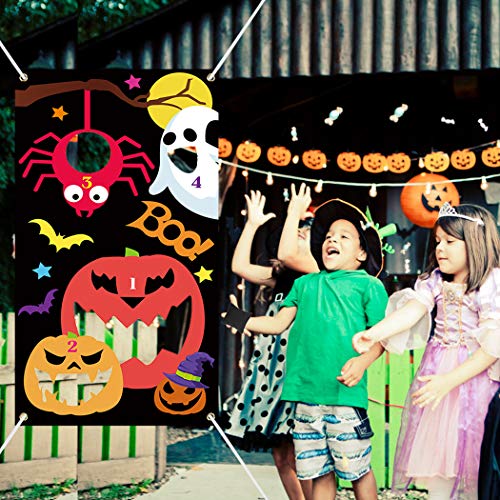 Joyibay Halloween Toss Games with 3 Bean Bags, Fun Halloween Carnival Parties Toss Games Indoor Outdoor Acivities for Kids and Adults Halloween Party Decoration Supply Set
