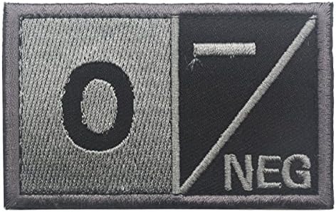 Type O NEG Blood Type Hook and Loop Patches Tactical Iron On Sew On Patch Medical Treatment Military Tactical Morale Patches-3.15"x1.97" (Type O Negative)