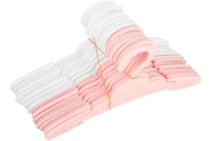 MSYO 20 Pcs Doll Hangers for 18 inch Doll Clothes,Sturdy 17" Toys Hangers Accessories, Work Great with Rod Less Than 1/2 inch Diameter, Made of Safe ABS Plastic(10 Pink and 10 White)