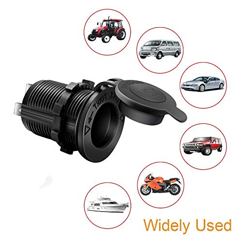 12V Cigarette Lighter Socket Car Marine Motorcycle ATV RV Lighter Socket Power Outlet Socket Receptacle Waterproof Plug 2Pack By MXRS - Thumbnail 6