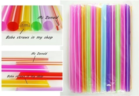 8.5 35 pcs Boba Drinking Straws Party Smoothies Cocktail Milk Shakes Tea Bubble Jumbo Fat Giant by KP Mart