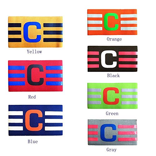 Potelin Kinbelle Soccer Armbands Multi Color Adjustable Football Captain Armband Yellow Durable and Useful