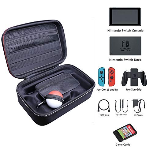 image for ARUNNERS Black NINTENDO SWITCH CASE Carrying Travel Storage Bag Hard S