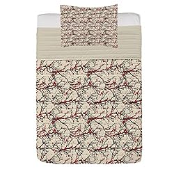 Ambesonne Cherry Blossom Microfiber Bedspread
