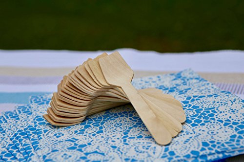 Mini Wooden Spoons 3.7 inches set 200pc Eco Friendly Biodegredable Compostable ideal for Sugar Scrubs Gelato Ice Cream Desserts - Go GREEN!