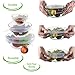 LetChef Silicone Stretch Lids 6 Pack + Gift 5” Suction Lid - Keep Food Fresh - Multi-Size Stretchable Covers for Bowls, Cups, Pots, Can, Mason Jar - Flexible Reusable Freezable Microwavable Cover