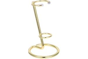 HINTRMENT Crystal Rock Display Stand Pedestal Large Gold Hexagonal Base Holder for Energy Stones and Crystal