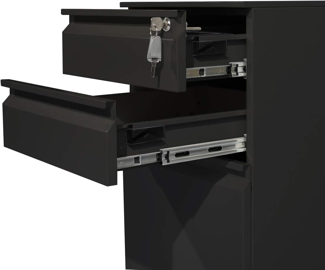 Office Products Vertical File Cabinets Dlandhome 3 Drawer Rolling File Cabinet Metal Mobile Filing Cabinet With Lockable Casters Convenient Storage Space Saving Design Hccbn004 B Dca