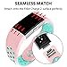 POY Replacement Bands Compatible for Fitbit Charge 2, Adjustable Breathable Wristbands with Air Holes Straps, Small Pink Teal