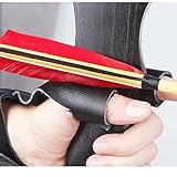 XTACER Hand Guard Cow Leather Glove Archery Finger Protector Traditional Shooting Glove Fits for Hunting Traditional Long Bow, Right or Left Hand Optional