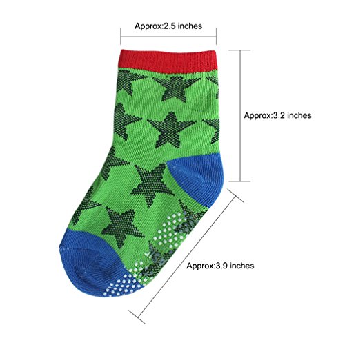 CIEHER 12 Pairs Baby Socks Non-Skid Ankle Cotton Socks with Grip for 9-36 Months Baby Infants, 12 Colors