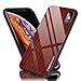 Shmimy iPhone Xs Max Wood Case for Women Men 9H Tempered Glass Wooden Grain Slim Cover with Lanyard Hole for iPhone 10S Max